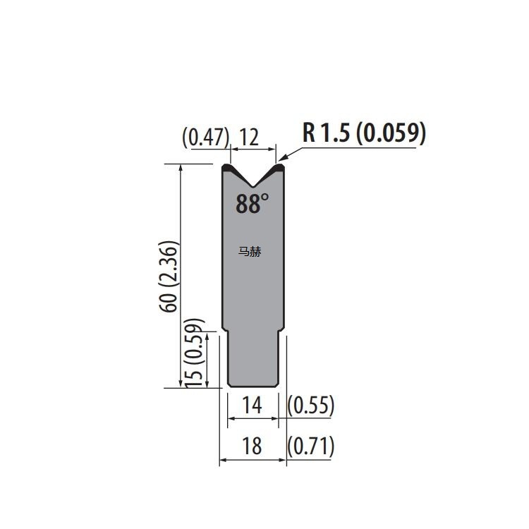 AMADA單V下模具-V12-88度下模